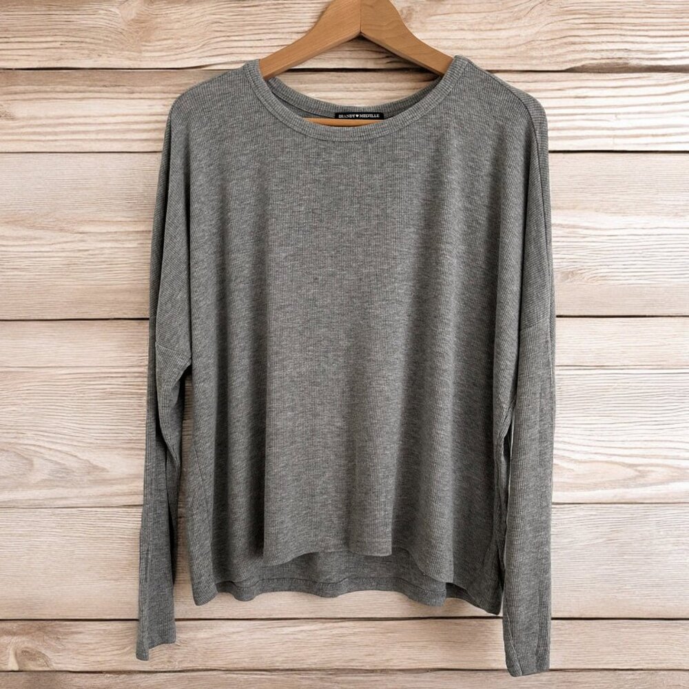 Brandy Melville Ribbed Long Sleeve Tee
